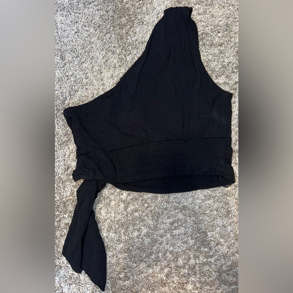 Free People One Shoulder Carmen Crop Top Black Size XS - Picture 5 of 9